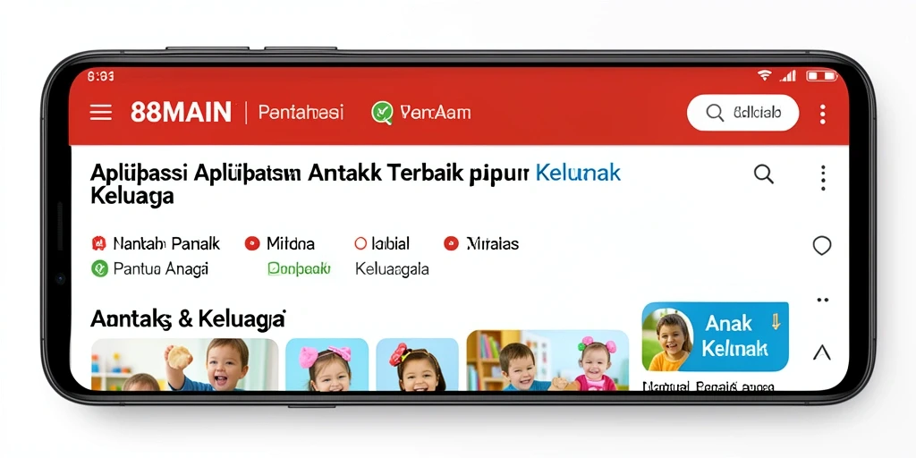 Tampilan antarmuka 88MAIN yang intuitif untuk Pantau Anak.