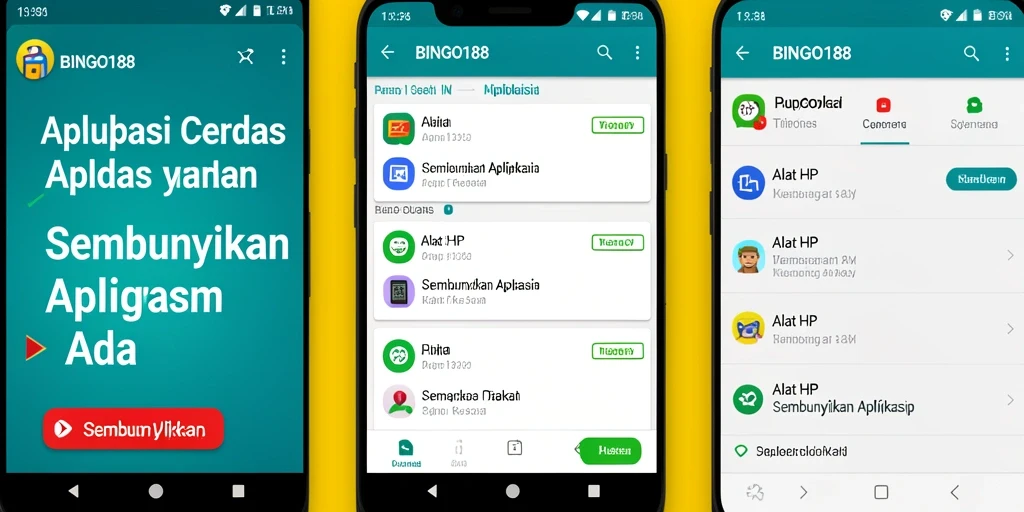 Tampilan antarmuka BINGO188 yang memudahkan menyembunyikan aplikasi.