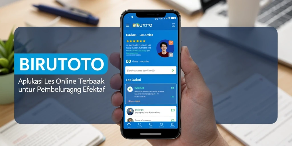 Antarmuka BIRUTOTO menampilkan fungsi Les Online yang interaktif.