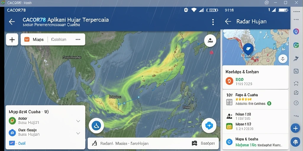 Tampilan antarmuka CACOR78 dengan informasi Radar Hujan yang jelas.