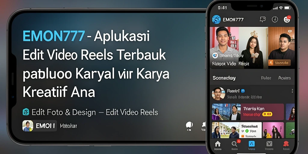 Tampilan antarmuka aplikasi EMON777 yang user-friendly untuk Edit Video Reels.