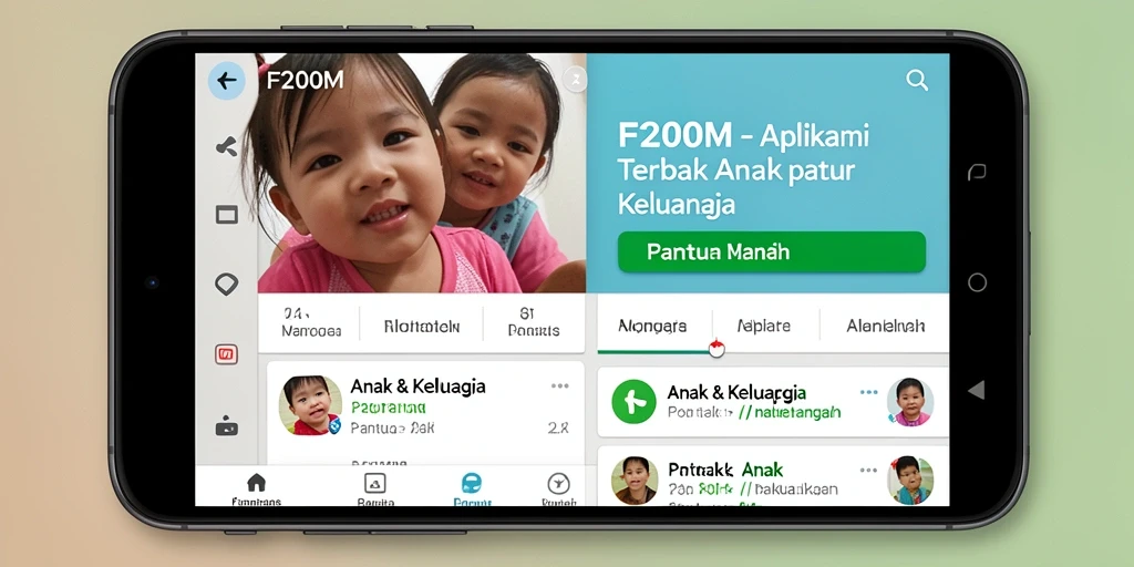 Tampilan antarmuka F200M yang intuitif dan mudah digunakan untuk pantau anak.