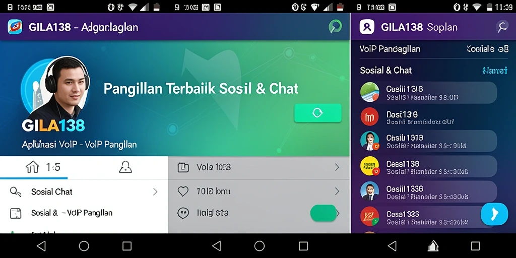 Tampilan antarmuka GILA138 yang sederhana dan intuitif untuk VoIP Panggilan.