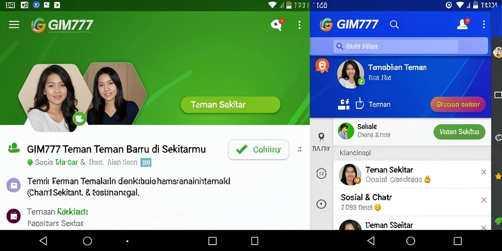 Antarmuka GIM777 yang menarik dan mudah digunakan untuk menemukan teman.