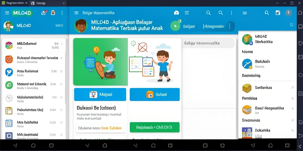 Screenshot antarmuka aplikasi Belajar Matematika yang interaktif.
