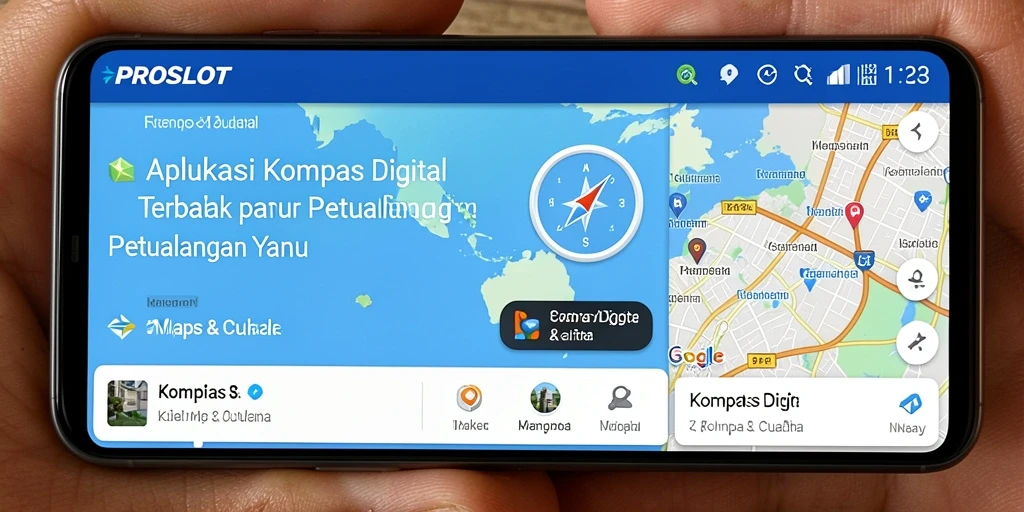 Antarmuka pengguna PROSLOT yang memudahkan navigasi kompas digital.